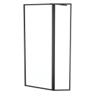 Paroi de douche avec volet pivotant - cadre et bras alu. Noir mat - 80+40x200cm - dark contouring Aurlane - FAC936