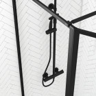 Paroi de douche avec volet pivotant - cadre et bras alu. Noir mat - 80+40x200cm - dark contouring Aurlane - FAC936