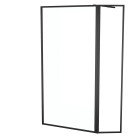 Paroi de douche avec volet pivotant - cadre et bras alu. Noir mat - 100+40x200cm - dark contouring Aurlane - FAC937