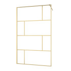 Paroi de douche à l'italienne 120x195cm sérigraphie type briques - doré or brossé - goldy blocks Aurlane - FAC939