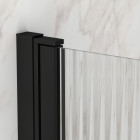 Pare-baignoire rabattable 80x140cm - verre trempé ondulé 5mm - wavy - Couleur de profilé au choix