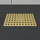 Grille perforée en inox or doré brossé pour receveur - 20.15x12.3x0.55cm - rock 2 grid drill Aurlane - FAC946