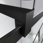 Paroi de douche déco 120x195cm verre anti-calcaire 8mm sérigraphié - barre de fixation noir mat Aurlane - FAC951