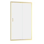 Porte de douche Coulissante 120x200cm - Profilés Or Doré Brossé - Verre Trempé 6mm - GOLDY CRUSH Aurlane - FAC957