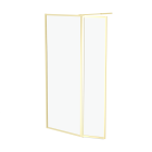 Paroi de douche avec volet pivotant 80+40x200 cm - finition or doré brossé - goldy contouring Aurlane - FAC961