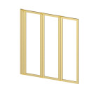 Pare-baignoire pivotant 3 volets or brossé - 125x143 cm - verre trempé 4 mm - zaggy gold Aurlane - FAC968