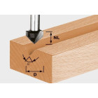Fraise à rainurer en V HW avec queue de 8mm FESTOOL HW S8 D14/7/90° - 490999