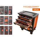 Servante d'atelier 6 tiroirs équipée 130 outils dans 9 modules, fidex-810404
