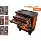 Servante d'atelier 6 tiroirs équipée 112 outils dans 6 modules, fidex-810488