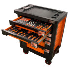 Servante d'atelier 6 tiroirs équipée 43 outils dans 6 modules, fidex-810491