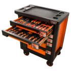Servante d'atelier 6 tiroirs équipée 32 outils dans 6 modules, fidex-810492