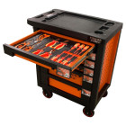 Servante d'atelier 6 tiroirs équipée 14 outils dans 3 modules, fidex-810493