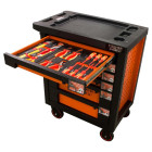Servante d'atelier 6 tiroirs équipée 13 outils dans 3 modules, fidex-810495