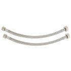 Lot de 2 flexibles sanitaires acier inox - raccord mâle 3/8" - ecrou tournant 3/8" - longueur : 500mm - dn8