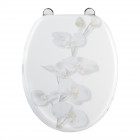 Abattant pour wc à motif sur 3 faces - en mdf et charnières en métal réglables - orchid Aurlane - G3130300001