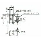 Fiche applique universelle STREMLER Chromé brillant - Blister de 2 - 3206.30.0
