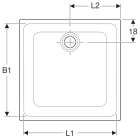 Receveur céramique GEBERIT Renova - 80 x 80 extra-plat à poser/encastrer - 00721800000AG3