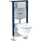 Pack bâti-support pour wc suspendu duofix geberit - 112cm - réservoir sigma12cm - plaque sigma20 - wc suspendu renova semi-caréné - 118.311.kj.1