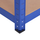 Étagère charge lourde métallique 180 cm 5 niveaux charge totale 875 kg (175 kg/niveau) planches réglables - bleu