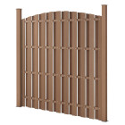 4 pièces de clôture barrière brise vue brise vent bois composite wpc demi-cercle arrondi 185 x 747 cm brun 