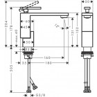 Mitigeur de lavabo HANSGROHE AXOR Edge , coupe diamant, bonde push-open noir chromé poli - 46011330