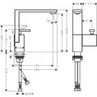 Mitigeur de lavabo HANSGROHE AXOR Edge , coupe diamant, bonde push-open noir chromé poli - 46021330