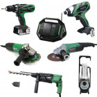 Lot Perceuse + 6 outils -2 batteries 18V 3Ah Hitachi/Hikoki