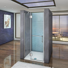 Porte de douche en verre anticalcaire installation en niche - Dimensions au choix