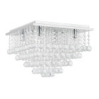 Plafonnier lampe de plafond aluminium cristal artistique 38 x 38 cm chrome et blanc 