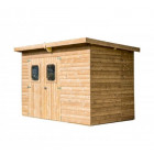 Abri panneaux theora en bois thermo chauffé sans plancher de 6,45m2 toit monopente - the2818.02n