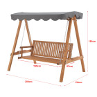 Balancelle de jardin pour 2 personnes avec auvent 200 x 130 x 185 cm helloshop26 03_0006435