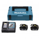 Pack énergie makita 18 v 6 ah li-ion 2 batteries bl1860b + 1 chargeur + coffret makpac - 198116-4