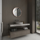 Miroir salle de bain circulaire 60cm de diametre - finition cuivre - ring brassy 60 Aurlane - MIR033