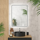 Miroir salle de bain avec eclairage led et contour noir - 60x80cm - go black led Aurlane - MIR057