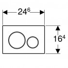 Plaque de déclenchement 3/6l geberit sigma20-chromé brillant/chromé mat