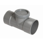 Té de visite NICOLL PVC avec bouchon - Gris - Ø 100 mm - FF