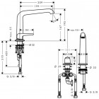 Bouroullec mitigeur lavabo 2 trous 195 mm, sans tirette ni vidage, bonde a écoulement libre chromé Bouroullec mitigeur lavabo 2 trous 195 mm, sans tirette ni vidage, bonde a écoulement libre chromé