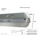 Réglette étanche ip65 double tube t8 150cm (boitier vide)