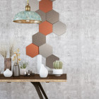 Panneau acoustique mural et plafond (décoratif design) - Epaisseur 24mm - Hexagone terracotta