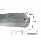 Réglette étanche ip65 double tube t8 120cm (boitier vide)