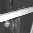 Pack porte de douche pivotante blanc de 79 à 90x185cm + retour 90 verre 5mm - whity pivot Aurlane - PACF027