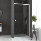 Pack porte de douche coulissante blanc 100x185cm - extensible + receveur 80x100 - whity slide Aurlane - PACF035