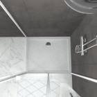 Pack porte de douche coulissante blanc 100x185 cm + paroi de retour 80cm + receveur à poser - whity Aurlane - PACF044