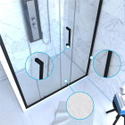 Pack paroi porte de douche + receveur a poser - 120x80 coulissante -crush moon 120x80 Aurlane - PACF051