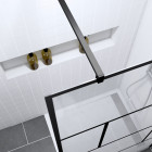 Pack paroi de douche 90x195 cm + receveur en acrylique blanc effet pierre 90x90 Aurlane - PACF093