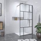 Pack paroi de douche 100x195 cm + receveur en acrylique blanc effet pierre 100x80 Aurlane - PACF094