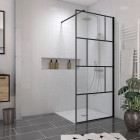 Pack paroi de douche 90x195 cm + receveur a carreler 90x90 recoupable - bonde verticale Aurlane - PACF099