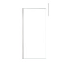 Paroi de douche 90x200cm verre transparent - Profilé + Barre plafond finition chrome - FREEDOM 2 Aurlane - PACF374