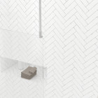 Paroi de douche 120x200cm dépolie - profilé + barre plafond finition chrome - freedom 2 frosted Aurlane - PACF383