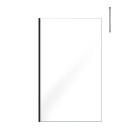 Paroi de douche 120x200cm verre transparent - profilé + barre plafond noire - freedom 2 black Aurlane - PACF407